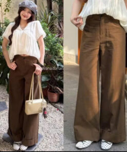 Quần kaki suông ARIN ống rộng tôn dáng