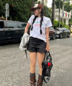 Quần short DEMI jeans chỉ nổi phối túi xinh